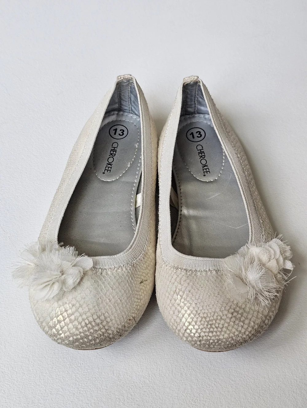 Girls Ballet Flats Bundle Size 13 & 13.5 White Dress Shoes Cherokee Y•not